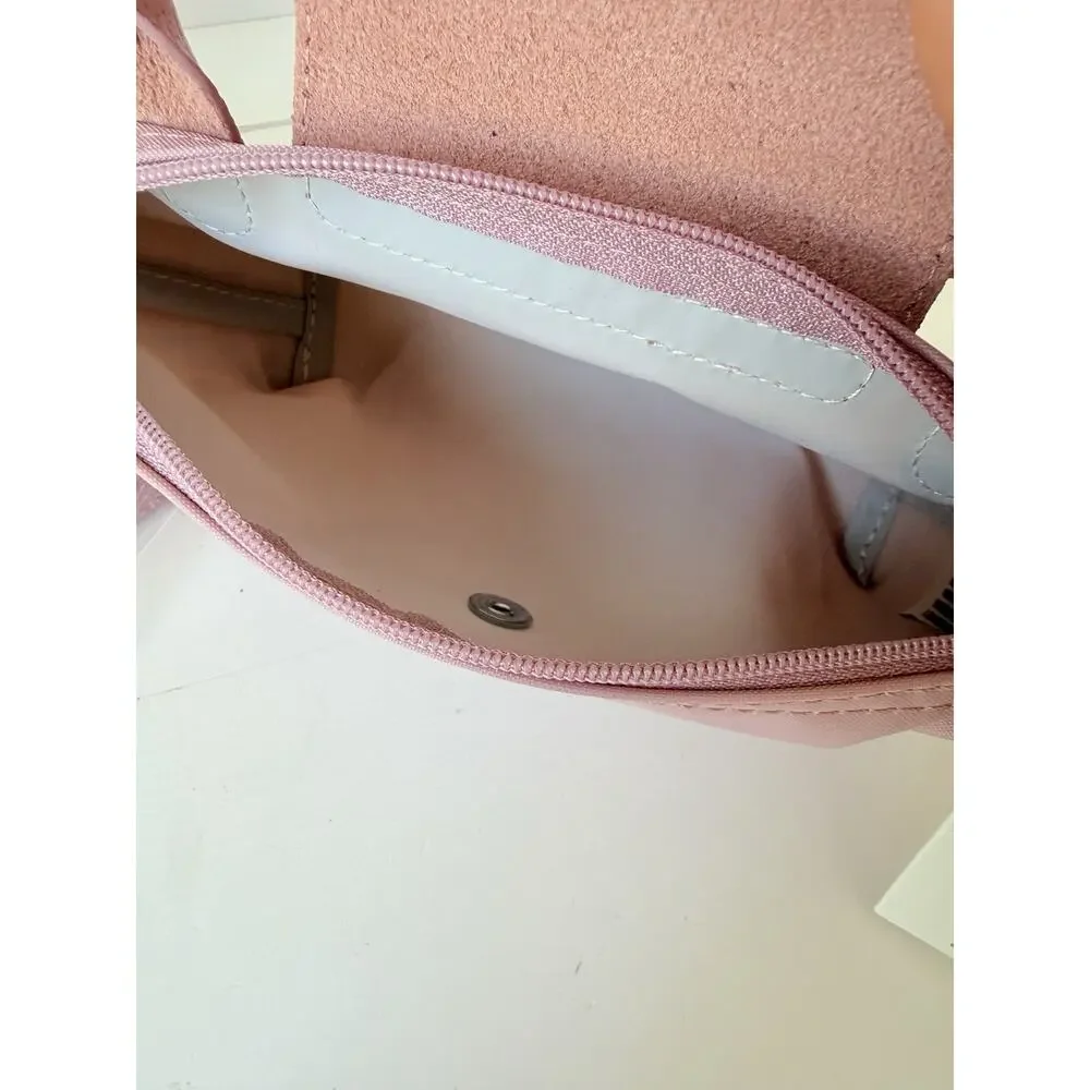 Longchamp Le Pliage XS Pink Mini Crossbody Pouch Bag w/ Strap + Insert